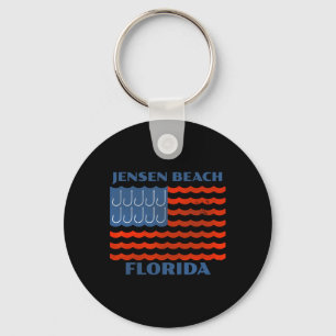 Llavero Jensen Beach Florida Bandera Americana de Pesca Vi