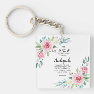 Llavero Jeremiah 29:11 Rosa Rosa Personalizada