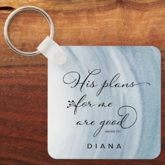 Llavero Jeremías 29:11 Sus planes para mí son buenos azule