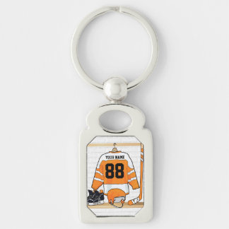 Llavero Jersey anaranjado y blanco personalizado del