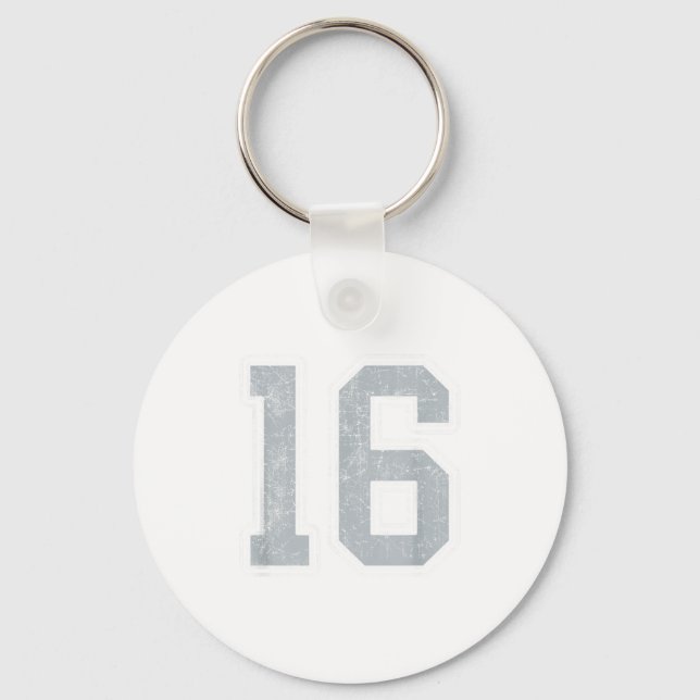 Llavero Jersey Blanco Plateado Número 16 Uniforme de Jugad (Anverso)