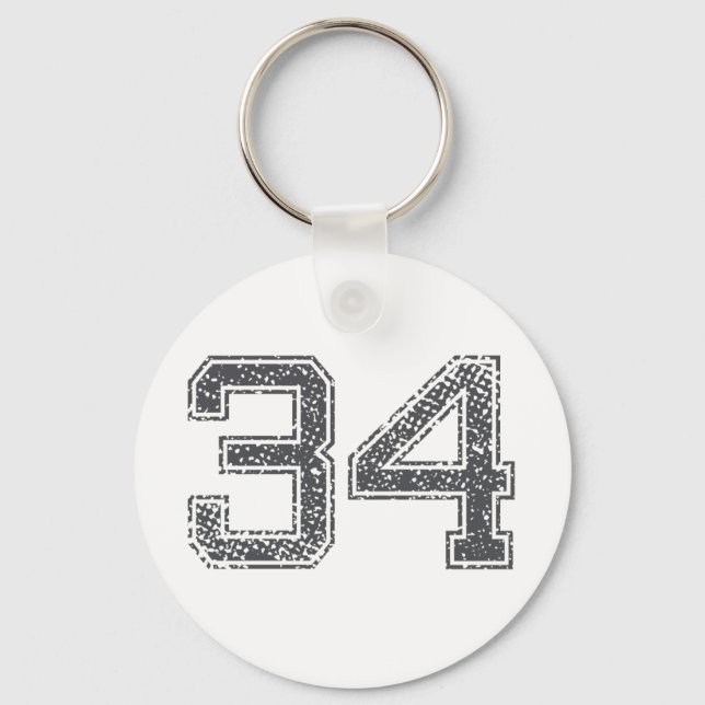 Llavero Jersey de deportes grises #34 (Anverso)