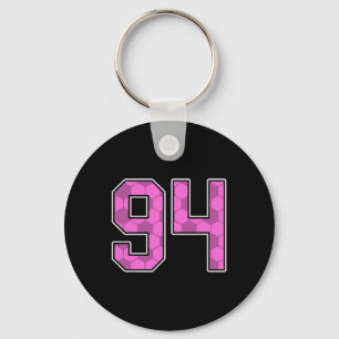 Llavero Jersey de fútbol rosa con patrón número 94 uniform