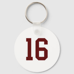 Llavero Jersey de jugador número 16 marrón y blanco unifor