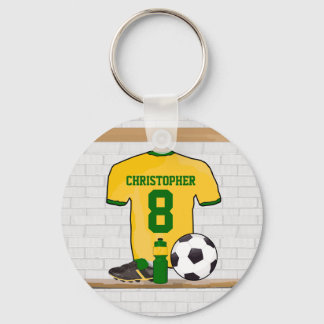 Llavero Jersey del Fútbol Verde Amarillo Personalizado
