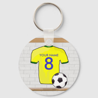 Llavero Jersey del Fútbol Verde Amarillo Personalizado