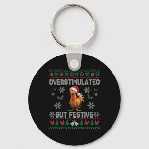 Llavero Jersey navideño feo pero festivo y sobreestimulado
