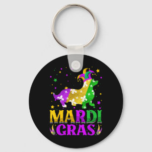Llavero Jester del Carnaval Mardi Gras Corgi Perro