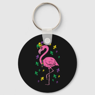 Llavero Jester Pink Flamingo Bird Animal Cute Mardi Gras C