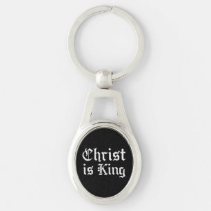 Llavero Jesucristo es Rey - estilo gótico grunge erosionad