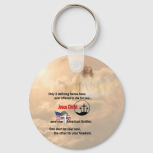 Llavero Jesucristo y el Keychain Soldado Estadounidense