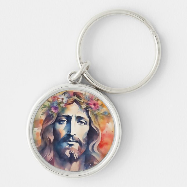 Llavero Jesús acuarela (Frente)