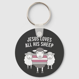 Llavero Jesús ama a todas sus ovejas el mes del orgullo LG