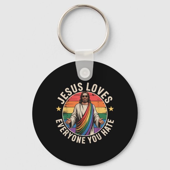 Llavero Jesús Ama A Todos Los Que Odio (Anverso)