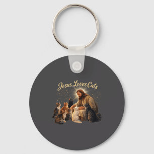 Llavero Jesús Ama Gatos Cristiano Amante de Gatos Jesús Ab