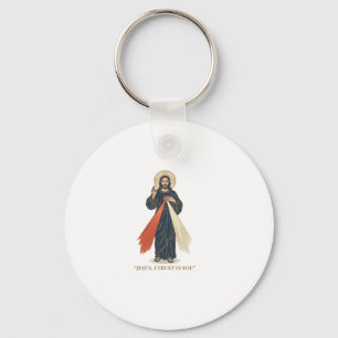 Llavero Jesús Antiguo Confío en Ti Diseño Vectorial Religi