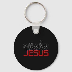 Llavero Jesus ASL American Rótulo Language Christian Deaf