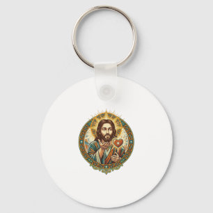 Llavero Jesús Besando Corazón Rojo Botón Me Gusta Humor_1