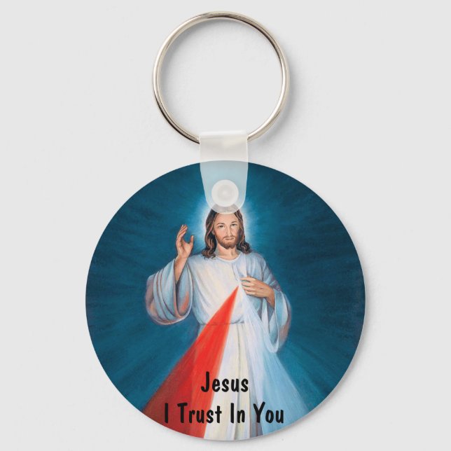 Llavero Jesus Blessing Divine Mercy I Trust in You Verse (Anverso)