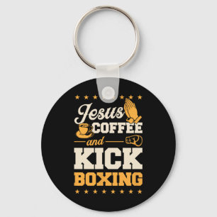 Llavero Jesús Café y Kickboxing Divertido Lindo Cristiano