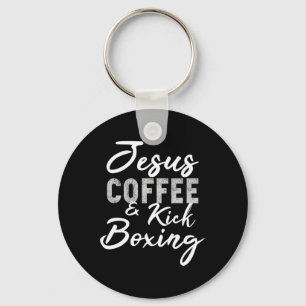 Llavero Jesús Café y Kickboxing Divertido Trabajo de Artes