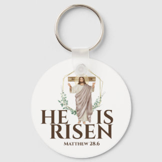 Llavero Jesús cruza la Pascua de madera Pascua Él es catól
