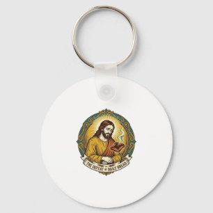 Llavero Jesús Derrotado Fumando Tostadas Quemadas Desayuno