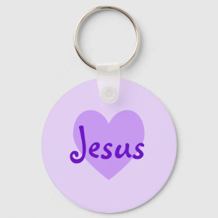 Llavero Jesús en morado