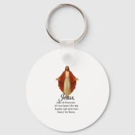Llavero Jesús en Rojo y Blanco