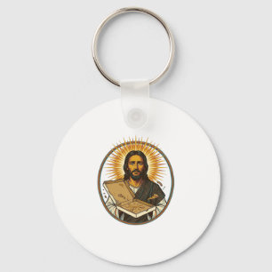 Llavero Jesús engañado por caja de pizza vacía Humor de co