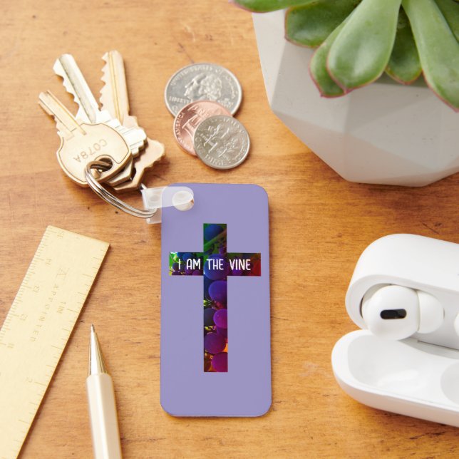 Llavero Jesús es la Cruz del Vino y la Biblia Verse (Escritorio )