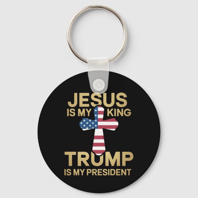 Llavero Jesús Es Mi Rey, Trump Es Mi Presidente (Anverso)