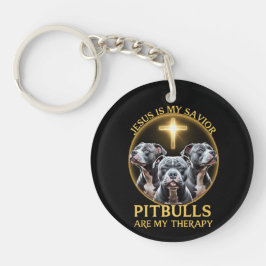 Llavero Jesús Es Mi Salvador Pitbulls Es Mi Divertido Tera
