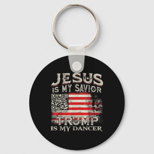 Llavero Jesús es mi salvador Trump es mi bailarín Qr Trump