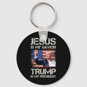 Llavero Jesús Es Mi Salvador Trump Es Mi Presidente Americ
