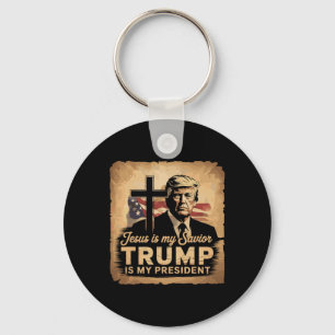 Llavero Jesús es mi salvador Trump es mi presidente Bíblic