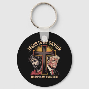 Llavero Jesús es mi salvador Trump es mi presidente Bíblic