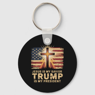 Llavero Jesús es mi salvador Trump es mi presidente Bíblic