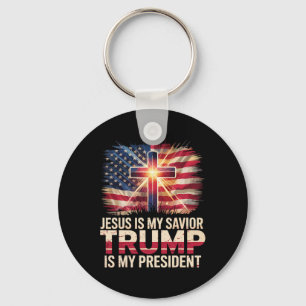 Llavero Jesús es mi salvador Trump es mi presidente cristi