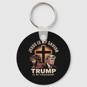 Llavero Jesús es mi salvador Trump es mi presidente Religi