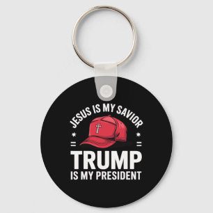 Llavero Jesús es mi salvador Trump es mi presidente Religi