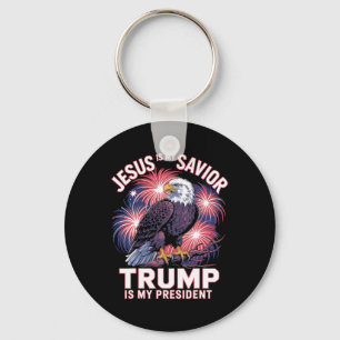 Llavero Jesús es mi salvador Trump es mi presidente Religi