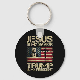 Llavero Jesús Es Mi Salvador Trump Es Mi Presidente Trump 