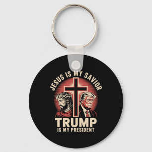 Llavero Jesús Es Mi Salvador Trump Mi Presidente Con La Bi