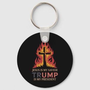 Llavero Jesús Es Mi Salvador Trump Mi Presidente Conservad