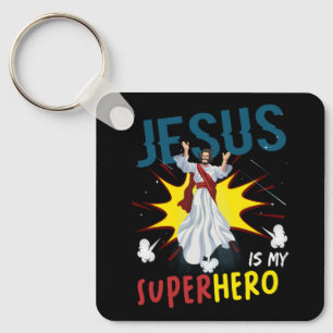 Llavero Jesús Es Mi Superhéroe Cute Poderoso Comi Cristian
