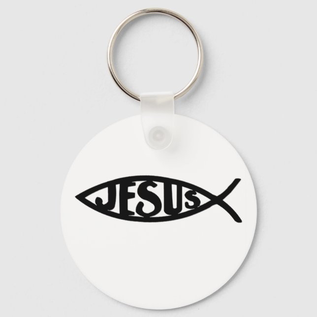 Llavero Jesús Fish (Keychain Black) (Anverso)