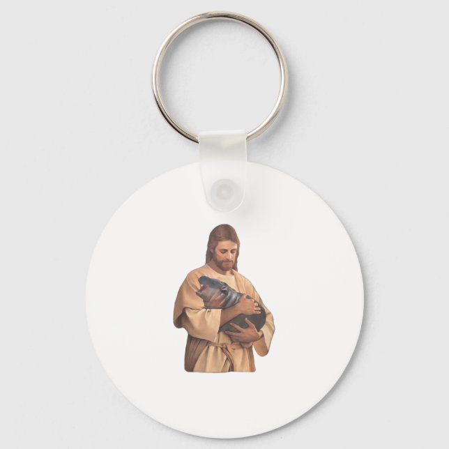 Llavero Jesus Holding Moo Deng Tank Top (Anverso)
