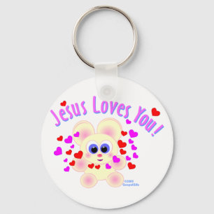 Llavero Jesús le ama diseño del oso de peluche