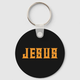 Llavero Jesus Loves Custom Name Black Gold 